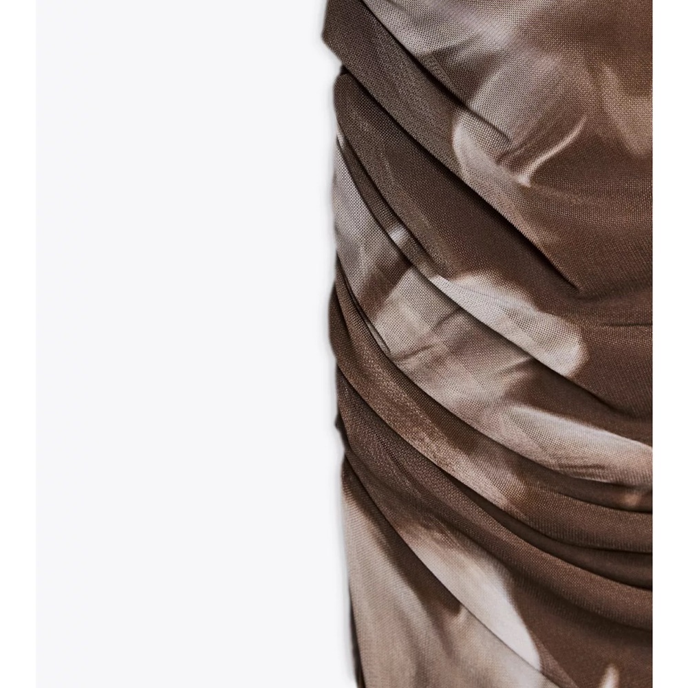 Zara Brown Floral Maxi Dress - Picture 6 of 8